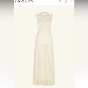 Clemence High Neck Midi Dress - Cream